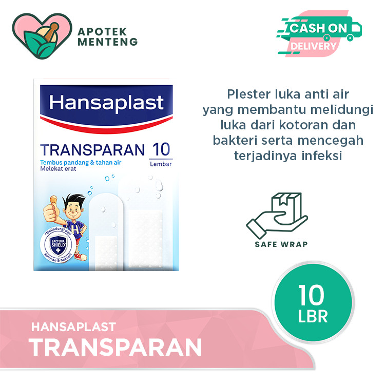 Hansaplast Plester Transparan 10 Lembar - Plester Transparan Anti Air