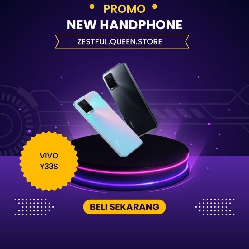 HP VIVO Y33s RAM 8/256GB 16MP Depan 50MP Kamera Belakang Layar 6.58 inci Baru Garansi 1 Tahun