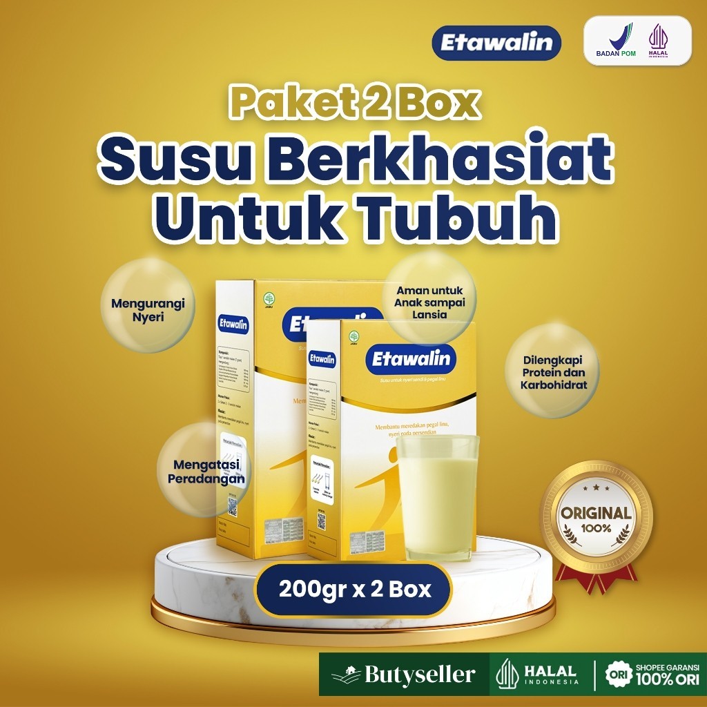 

[New] Etawalin 2 Box – Susu Kambing Berkalsium Paket Kesehatan Tulang Sendi Susu Anti Asam Urat Rematik Reumatik Nyeri Sendi 250gr