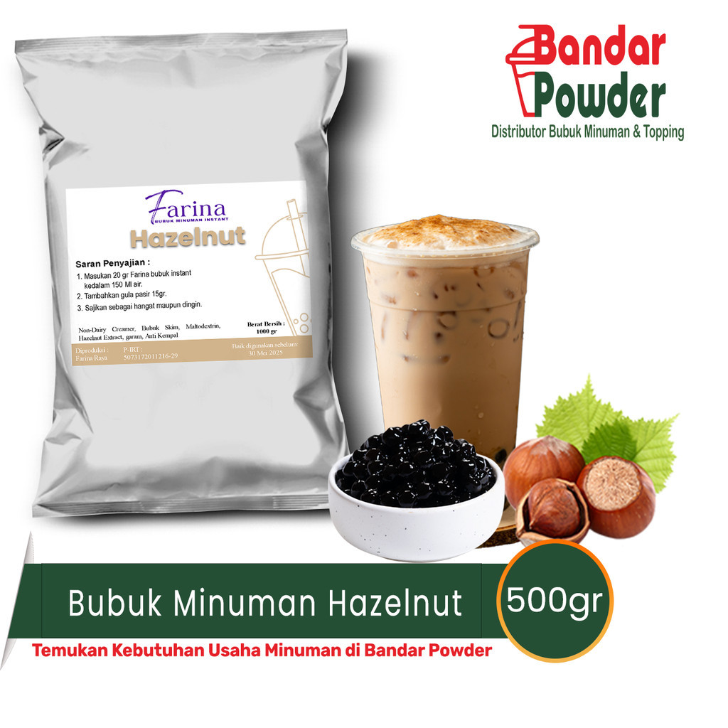 

Bubuk Minuman Hazelnut 500gr - Farina Serbuk Minuman - Bandar Powder