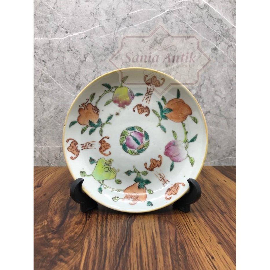 Barang Antik Piring Kecil Peranakan China Famille Rose Porcelain