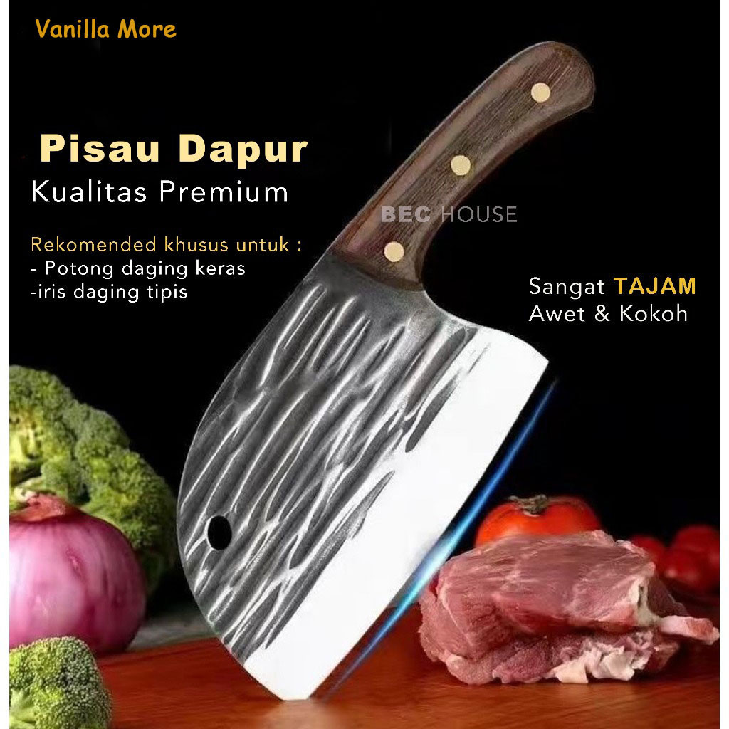 PISAU KOKI Super Tajam 1,5mm Japanese Pisau Dapur Jepang Japan Bahan Baja Tebal Pisau Ikan Ayam