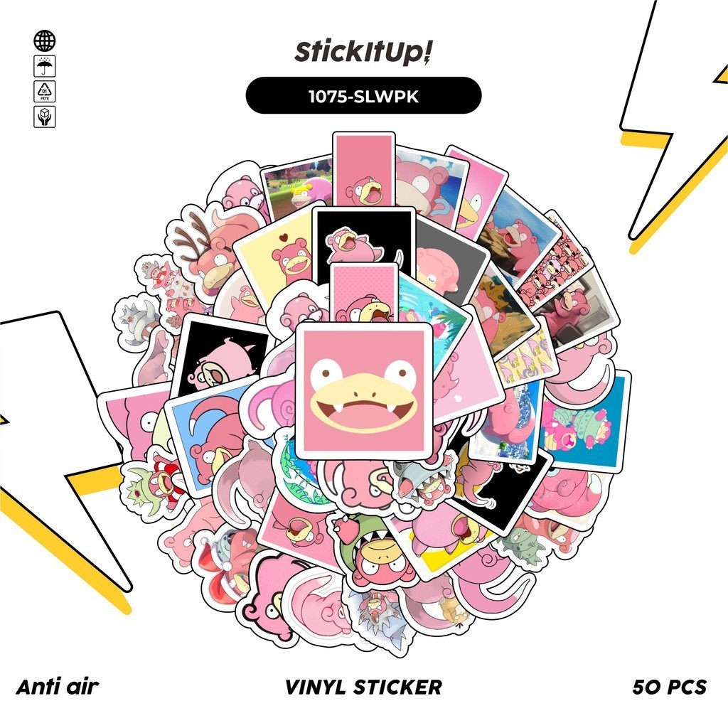 

COD✨ 100 Pcs Stiker Pack Pokemon Slowpoke Lucu Lucu Aesthetic Vynil Waterproof untuk Freebies Sticker Buku Journal Casing HP Laptop