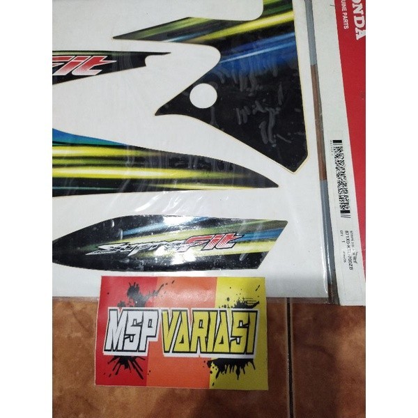 Striping Motor Supra Fit New original AHM Hitam ( 871X0 KTL 700ZB )