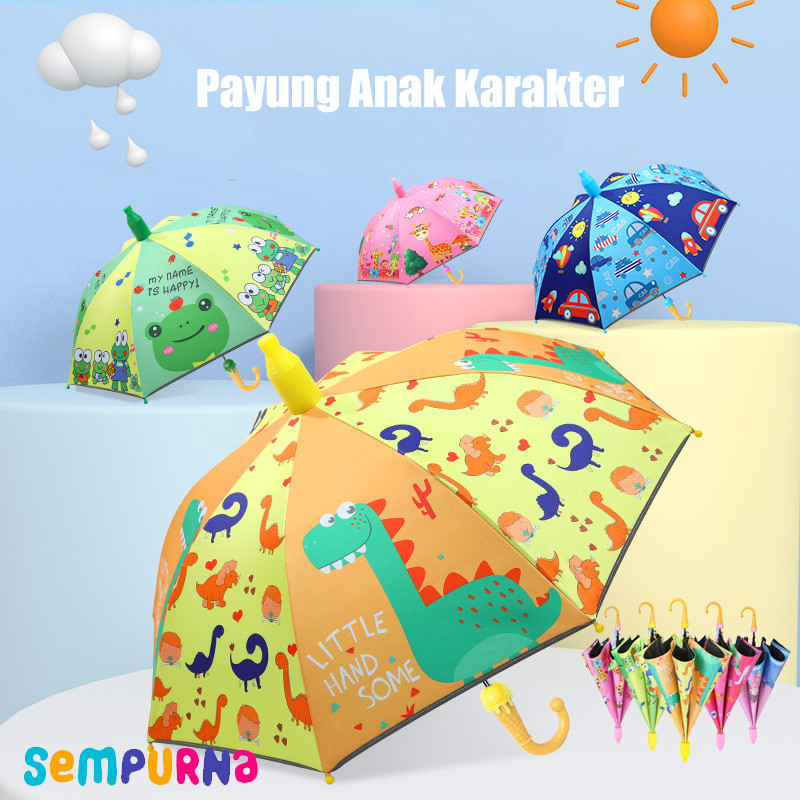 Payung Anak Karakter Premium / Payung anti uv / Payung Anak Karakter Kucing / Payung Anak Perempuan 