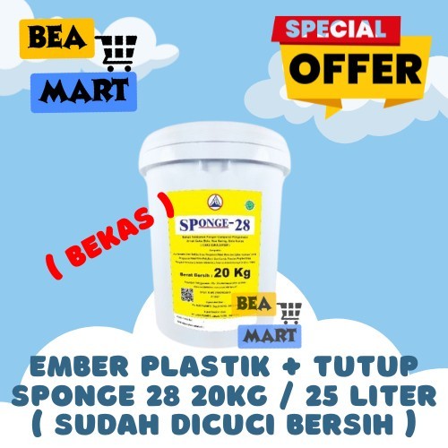 Ember Plastik / Tong Plastik + Tutup 25 Liter | Ember Pail / Tong Pail 20-25kg | INSTANT / SAMEDAY O