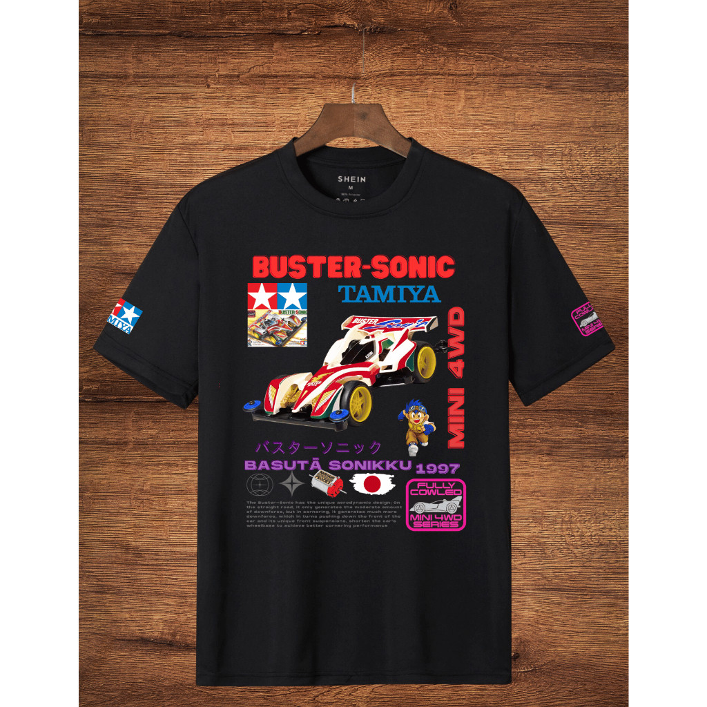 Kaos Katun Distro Tamiya Dewasa Unisex | Baju Tamiya Mini 4WD Katun Distro | T-Shirt Penggemar Mini 