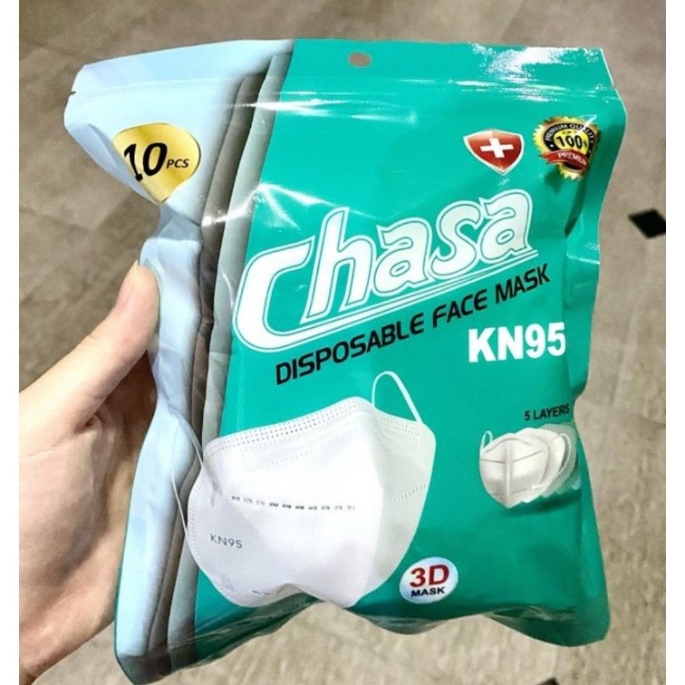 MASKER KESEHATAN KN95 PUTIH CHASA 10PC SACHET