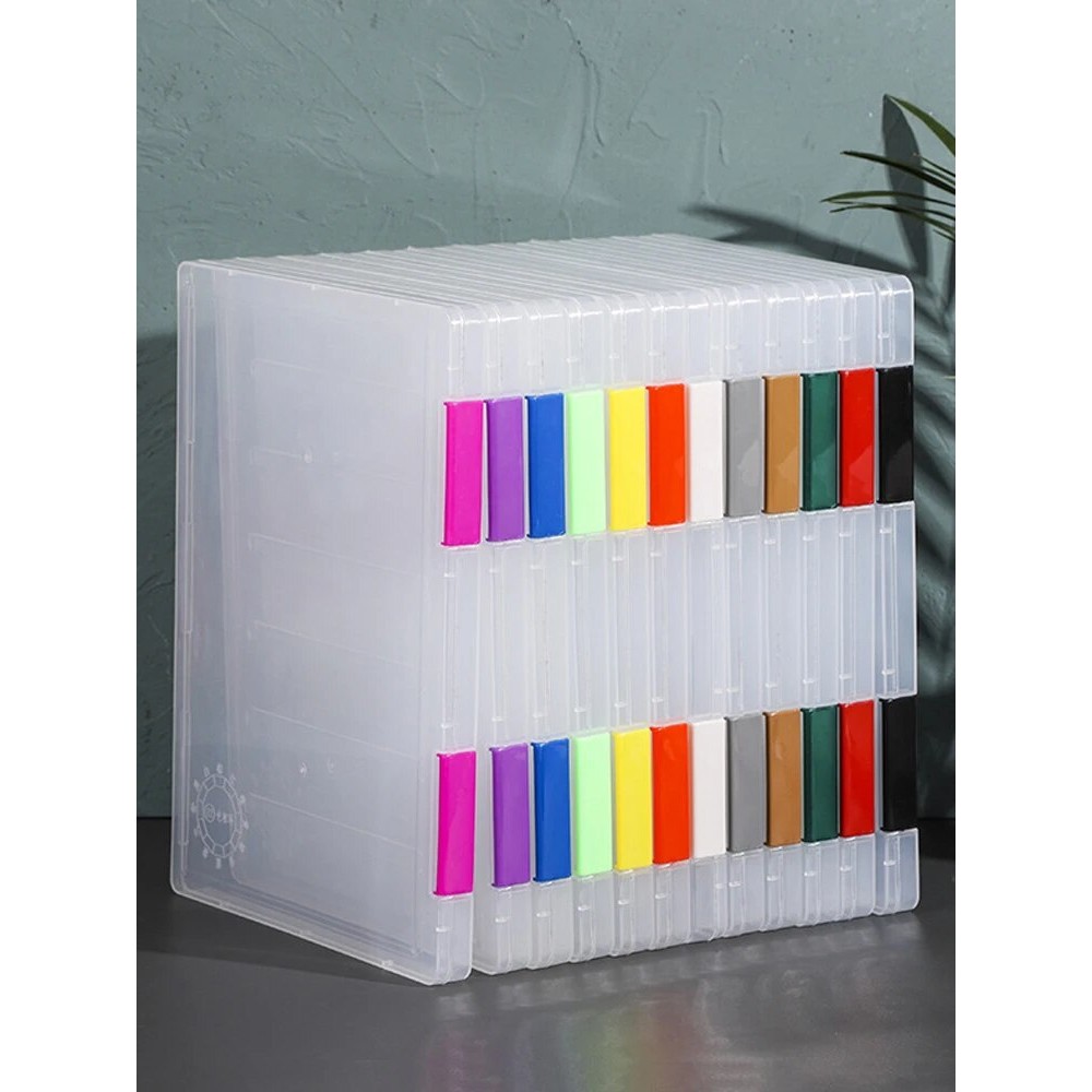

1PC Transparent File Box A4 Plastic PP File Box For School Students Multi-layer Portable Double-layer Data File Subject Classifi