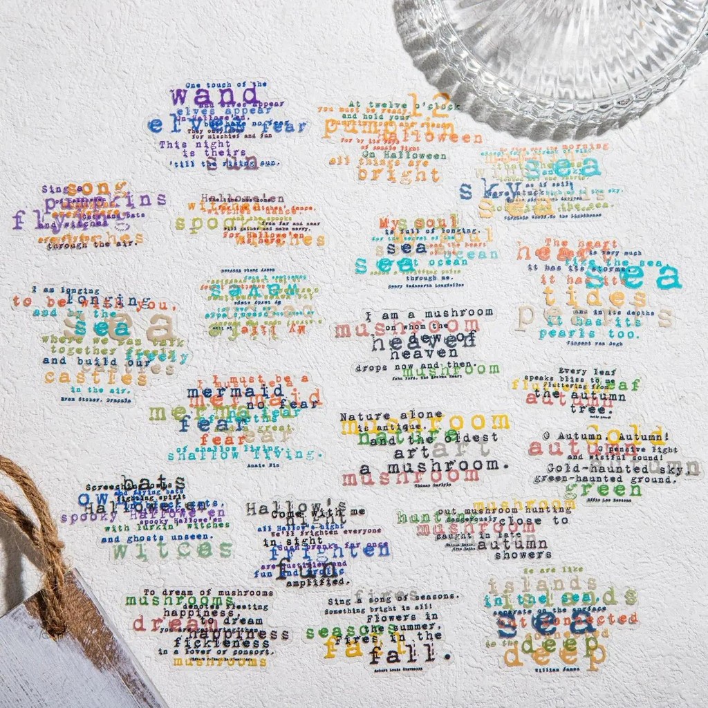 

20 Pcs/pack Rhapsody of Words Series Decorative Sticker Retro English Collage Scrapbooking Label Diy Diary Album Journal Planner