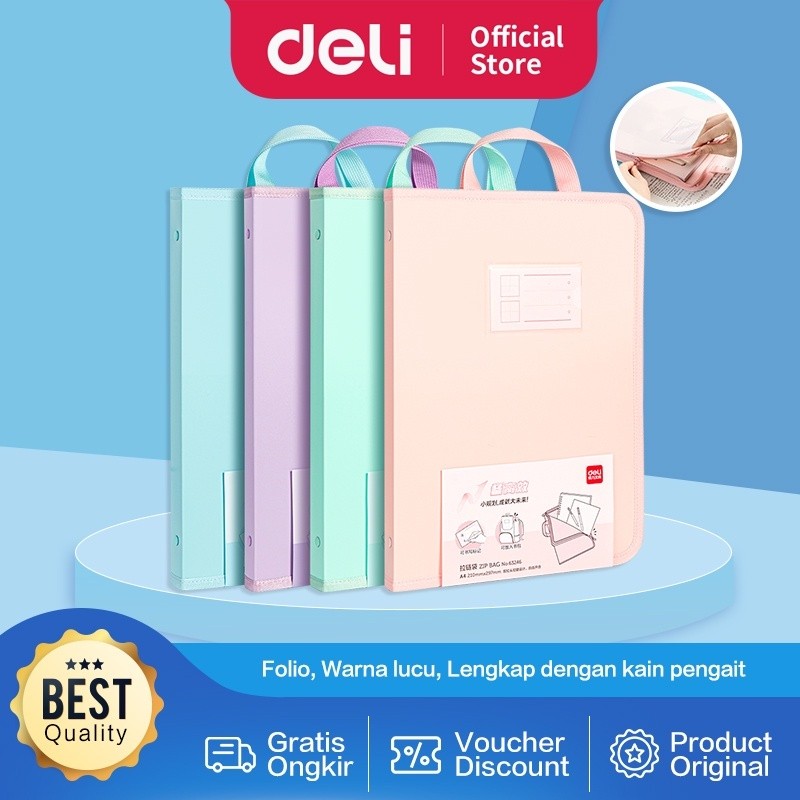 

SBW Deli Zip Bag / Map Tas Folder Retsleting Ukuran A4 Lucu 63246