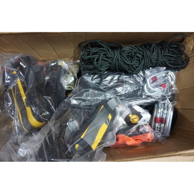 Paket lengkap mini flying fox anak paket outbound mini harness karmantel safety rescue carabiner