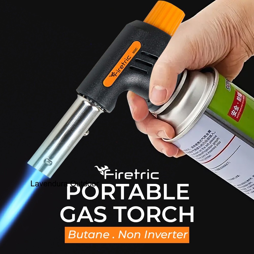 Firetric Portable Gas Torch Butane Flame Gun Black Gas Torch Portable Flame Gun Blow Torch BBQ Gas T