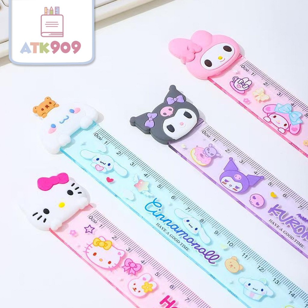 

ATK909 Penggaris Head Rubber Premium Sanrio 15cm Penggaris Karakter Lucu 3D