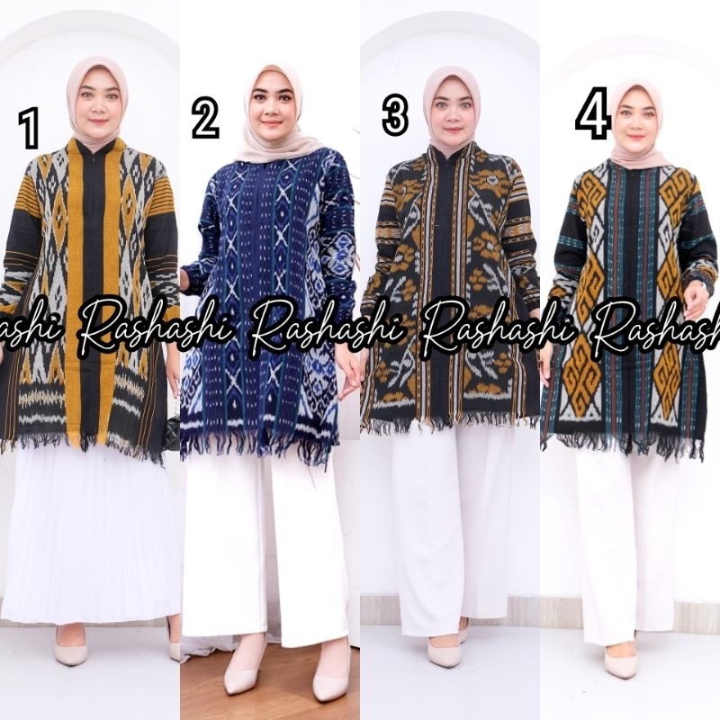 [DISKON GILA] SAFEEA Atasan Tenun troso etnik modern asli jepara tunik tenun terbaru ld 110 xxl jumb