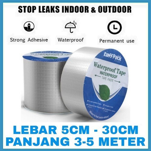 

*TERLARIS* 5cm x 3M Perekat Waterproof Tape Isolasi Lakban Anti Bocor Aluminium COD