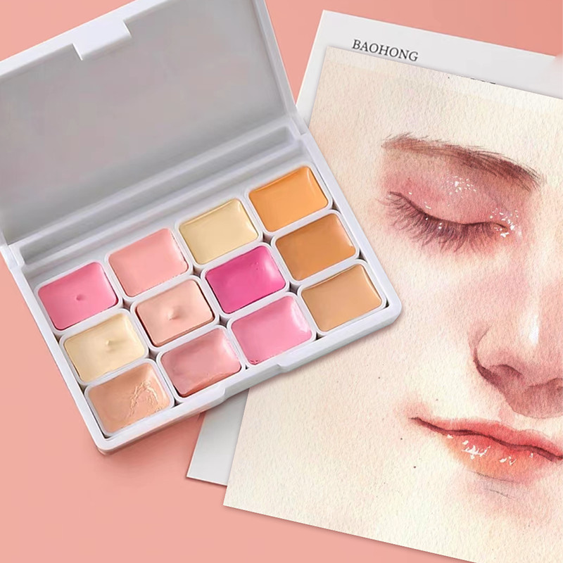 

Skin Solid Watercolor Paint Set Cartoon Flesh Tone Brand Serie Collection VanGogh Mijello Holbein Schmincke Art Supplies