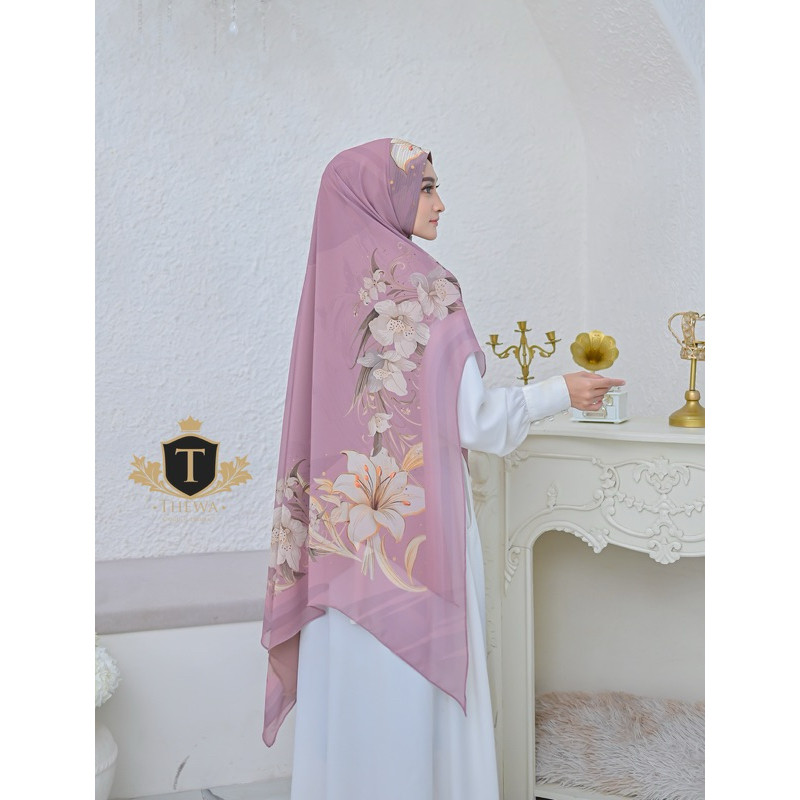 COD THEWA - HIJAB | KERUDUNG | KHIMAR | BERGO DIGITAL PRINTING “ARANI” JUMBO OVAL 2 LAYER