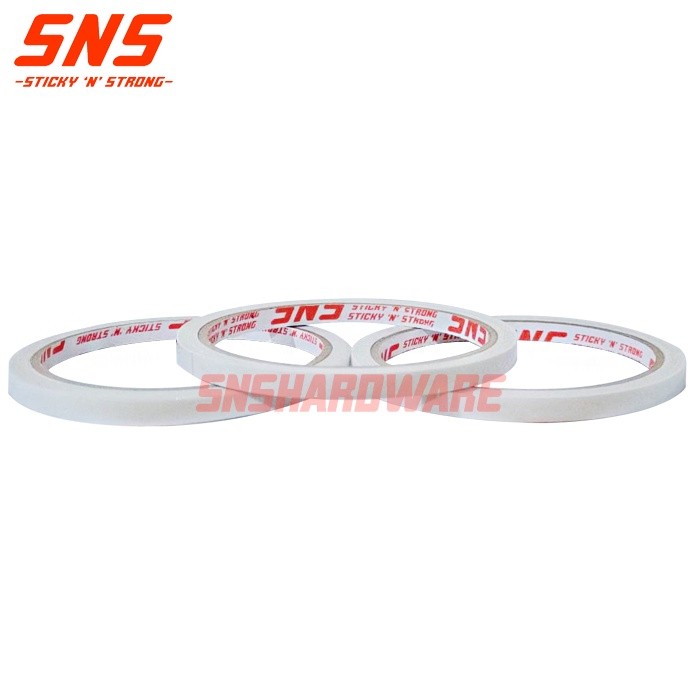 

I* DT6x7 DOUBLE TAPE 6mm x 7 Meter 1/4 Inch Dobel Tip Super Kuat 6 mm x 7Meter SNS STICKY N STRONG