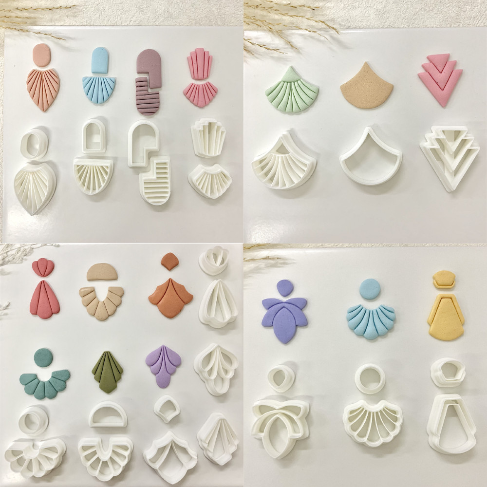 

Minimalism French Style Art Decor Polymer Cutters Polymer Clay Cutter Geometric Fan Shaped Mold for DIY Pendant Earrings Jewelry