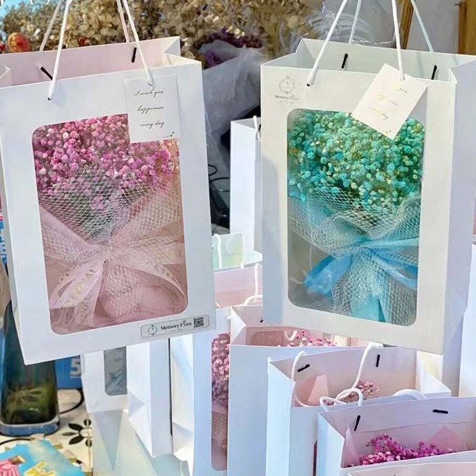 

Tas hadiah tangan dengan jendela transparan Tas genggaman tangan untuk hadiah Kemasan