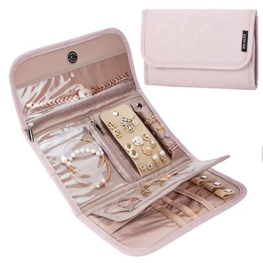 

Foldable Travel Jewelry Case Organizer Folding Jewelry Storage Roll For Earrings Necklaces Rings Bracelets Portable Jewelry Bags
