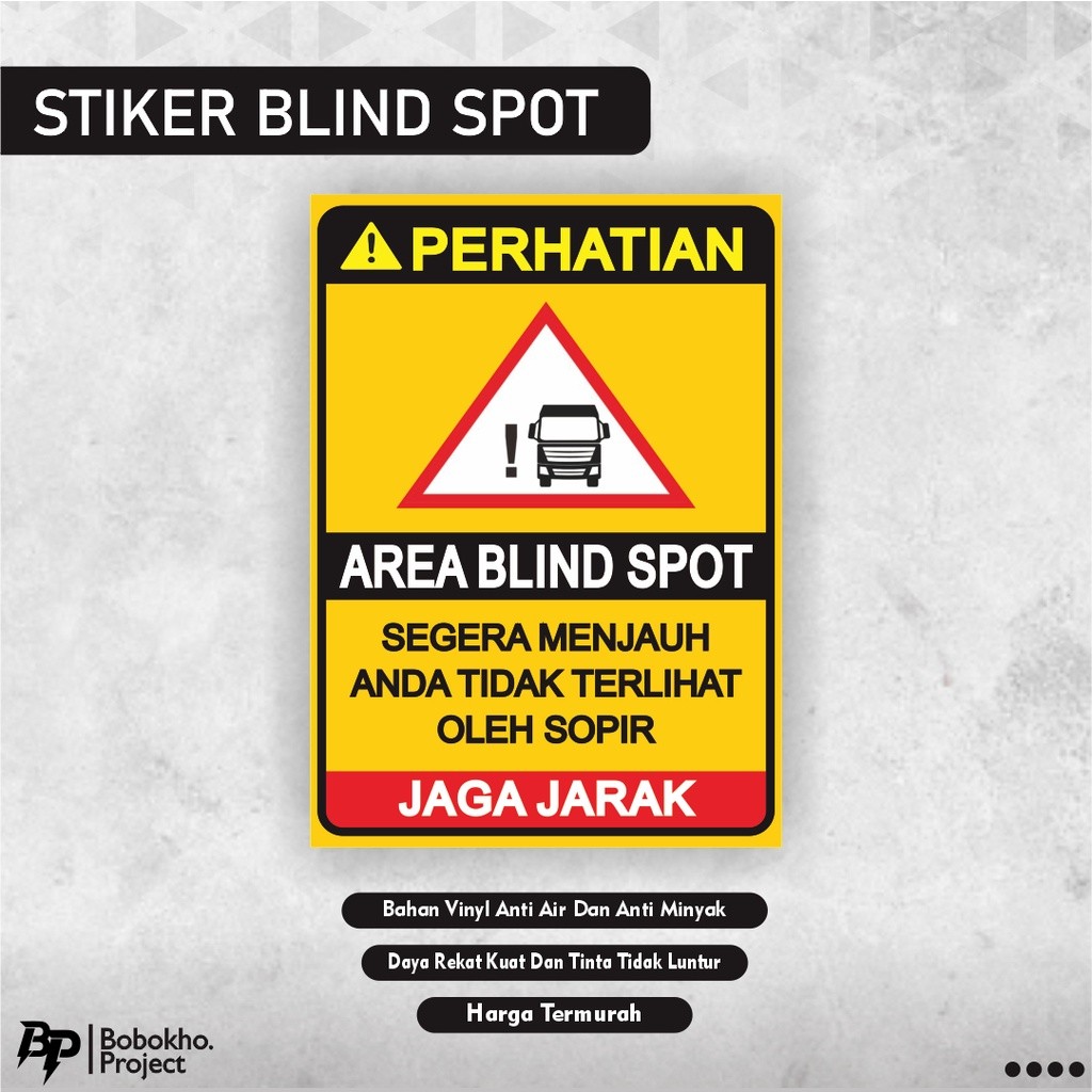 

Sticker Area Blind Spot Truk kendaraan / stiker area titik buta / sticker blind spot / sticker truk