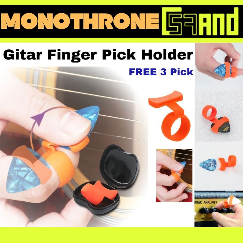 Finger Pick Holder Gitar Tempat Pick Holder Gitar Jari Finger Pick