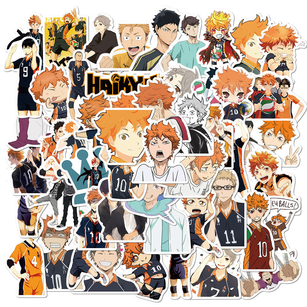 

50Pcs/lot Haikyuu!! Stickers Japanese Anime Sticker Volleyball For Decal On Guitar Suitcase Laptop Phone Fridge Motorcycle Car