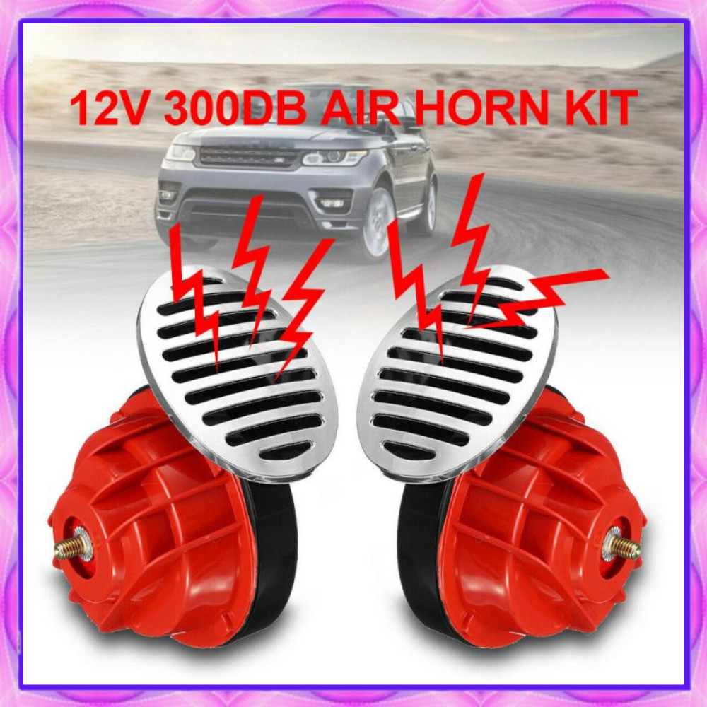 2 Pcs Klakson Mobil Type-R Klakson Mobil Model Snail Loud Horn 12V 300dB 2 PCS-COD
