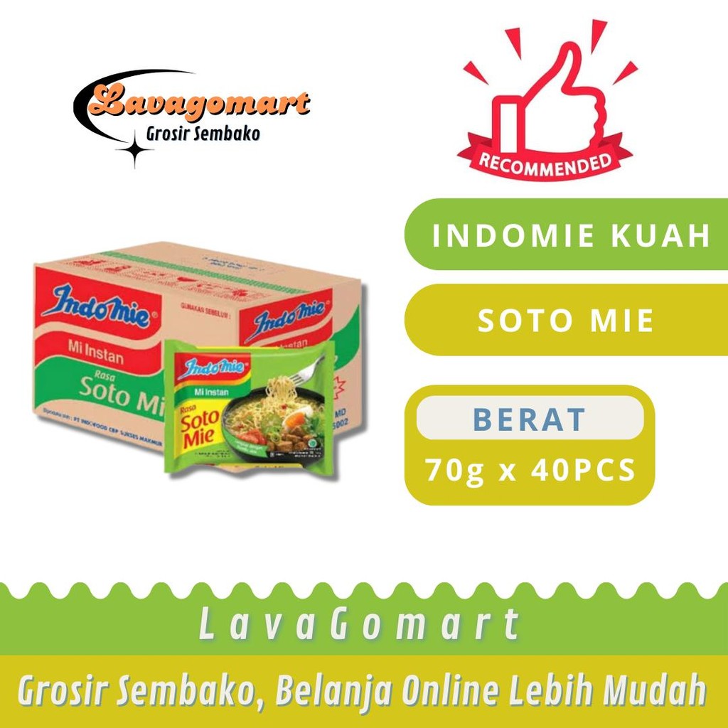 

INDOMIE KUAH SOTO MIE 70g - 1 DUS - LAVAGOMART - BANDUNG