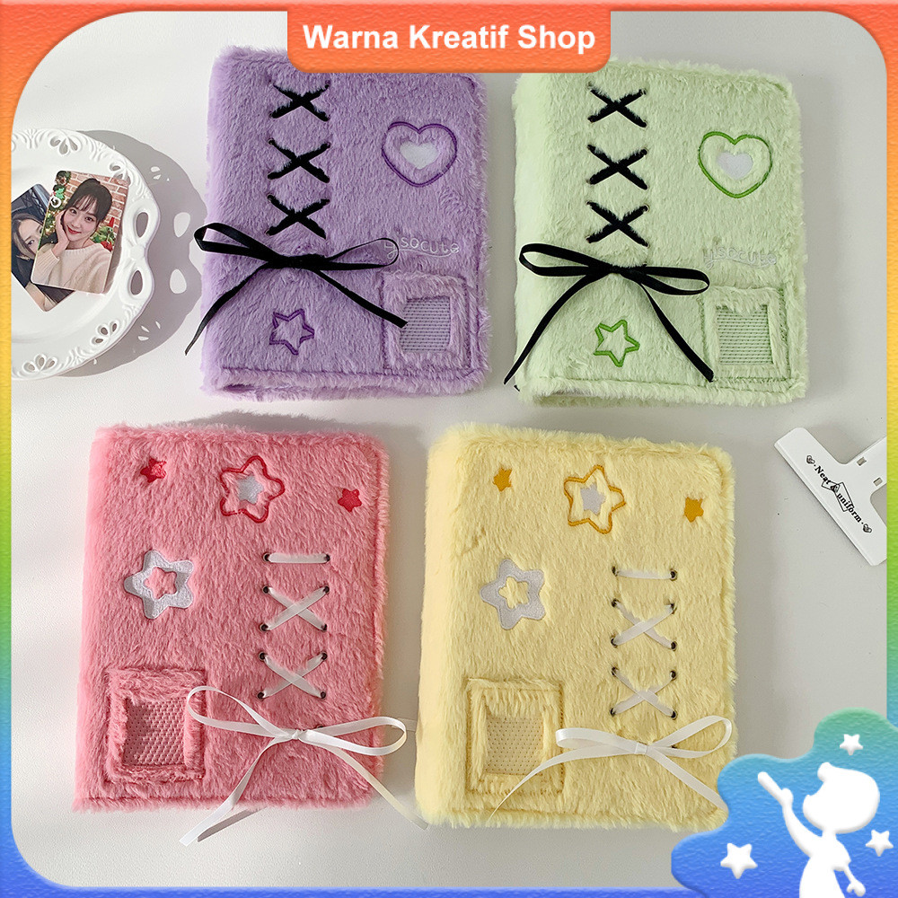 Album Kartu Velboa A5 dengan Pita Album Kecil untuk Penggemar Buku Penyimpanan Kartu Aktif Buku Kart