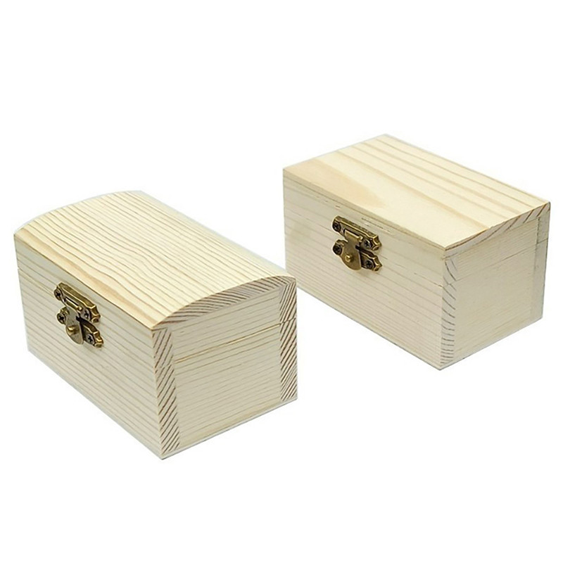 

Blank Square Shape Unfinished Wooden Jewelry Gift Box For Kid DIY Craft Supplies Wood Box Pine Storage Vintage Gift Purse Craft