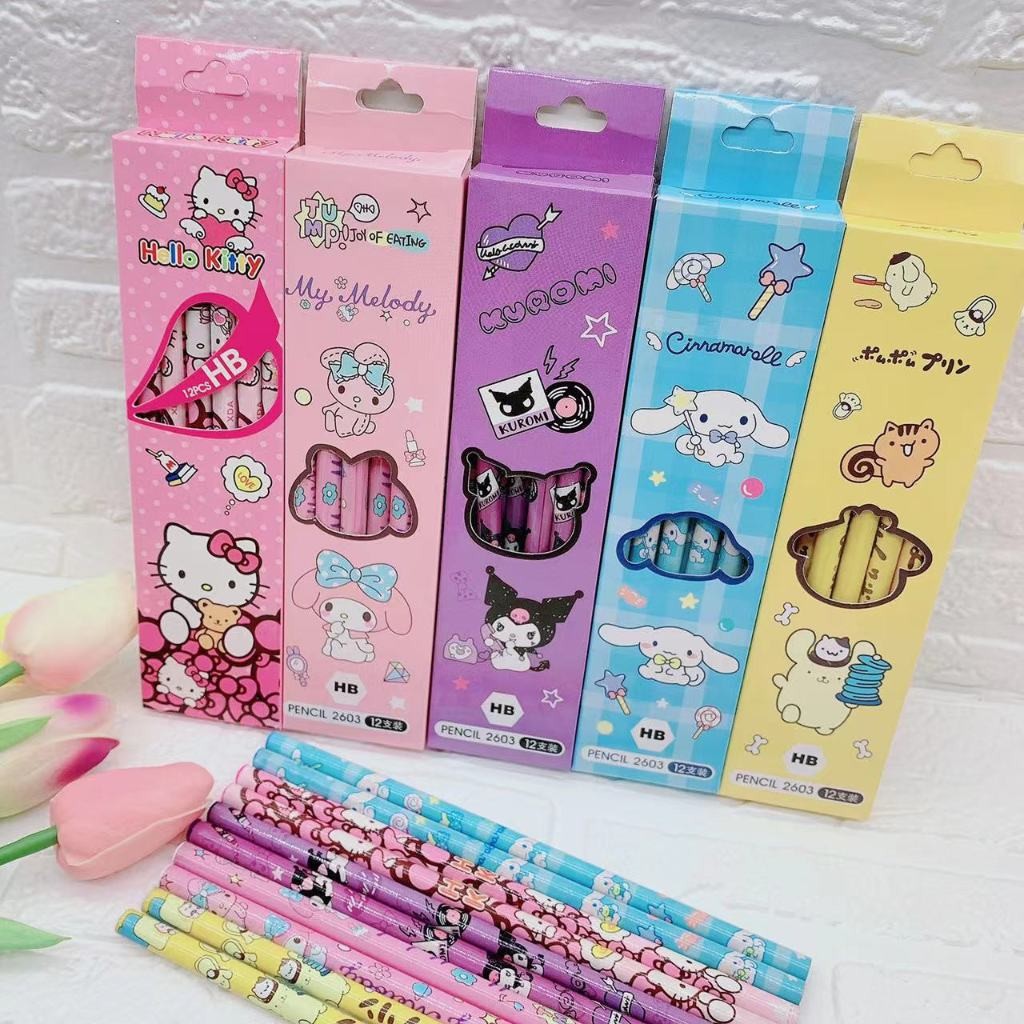 

PENSIL HB ISI 12PCS KARAKTER KUROMI / MY MELODY / CINNAMOROLL / POMPOURIN ATK-PENSIL01