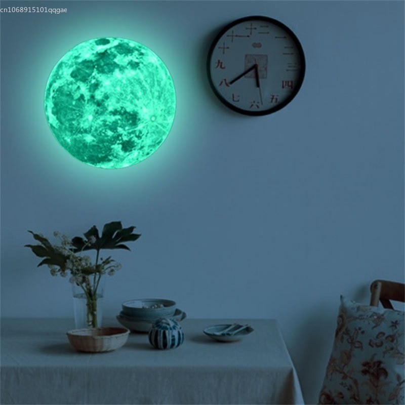 

5/12/20/30CM 3D Luminous Moon Wall Sticker Glow in The Dark Fluorescent Sticker PVC Home Kids Room Decals Wall Decor Wallpaper