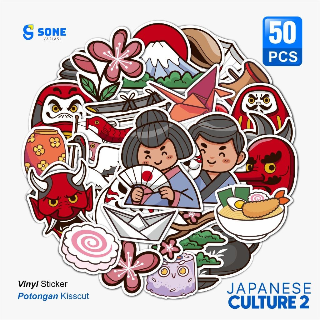 

Stiker Pack Japanese Culture 2 Aesthethic Vinyl Waterproof Sticker Casing Tumbler