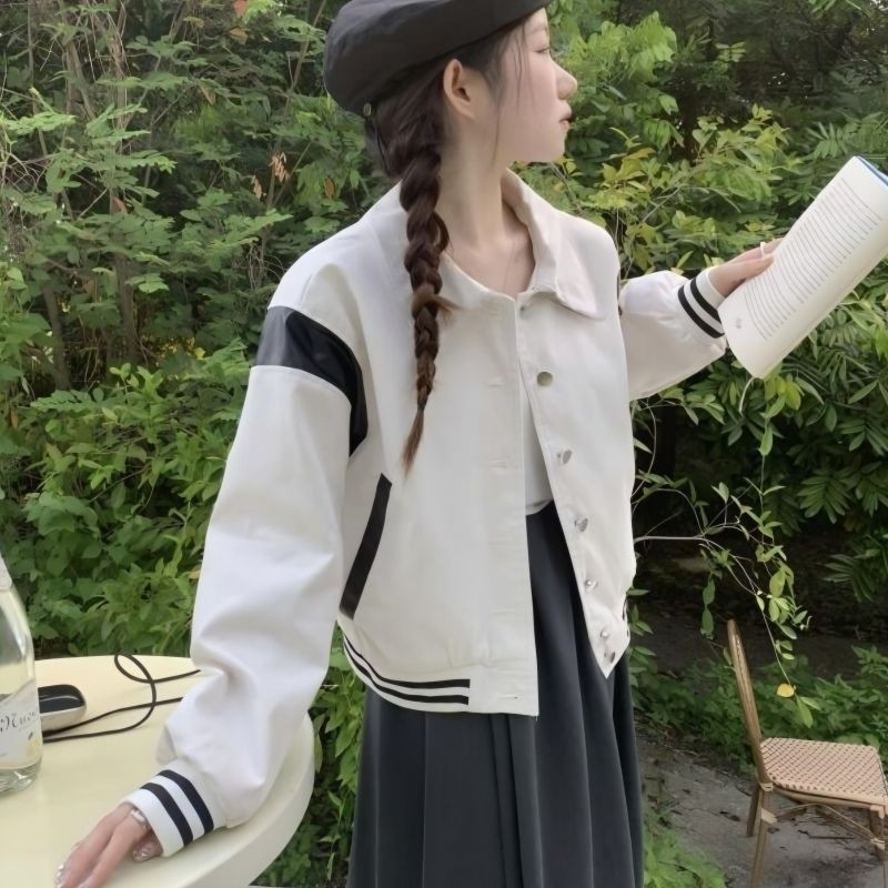 Epix Apparel Jaket Varsity CROP Polo Collar POLOS Big Size Crop Top Berkerah Korean Ulzzang Style Ja