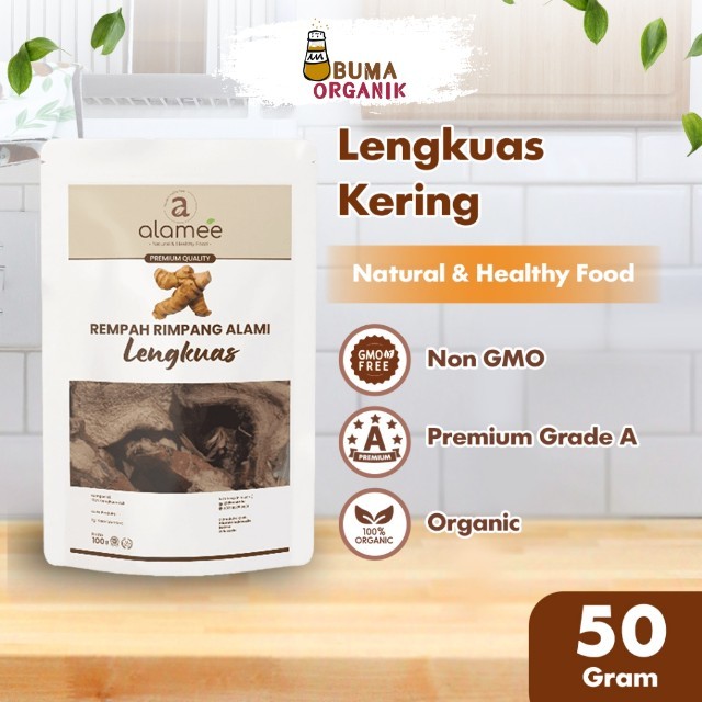 

ALAMEE Lengkuas Kering Dried Galangal Iris Rempah Organik Alami Bumbu Seasoning Masakan Masak 50gr BUMA