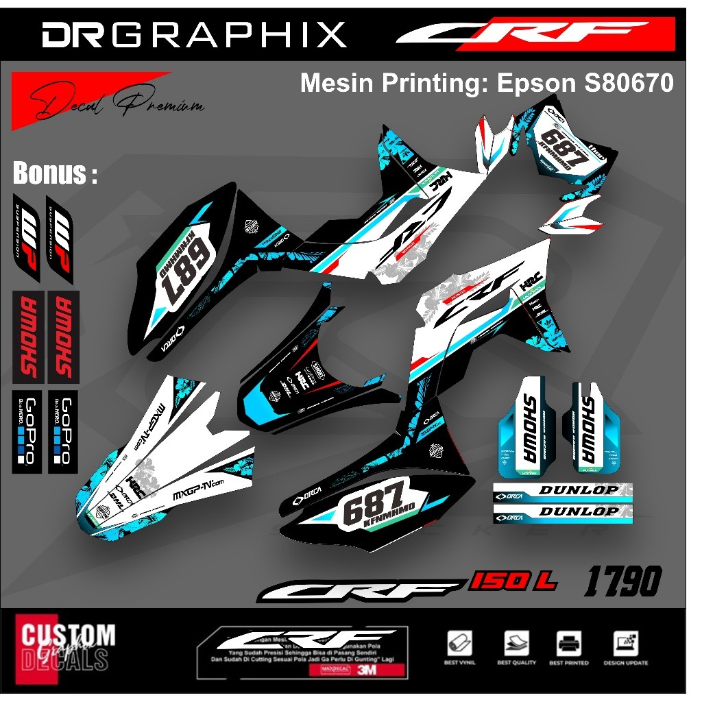 Decal Crf 150 L Full Body / Decal Crf Putih / Decal Crf