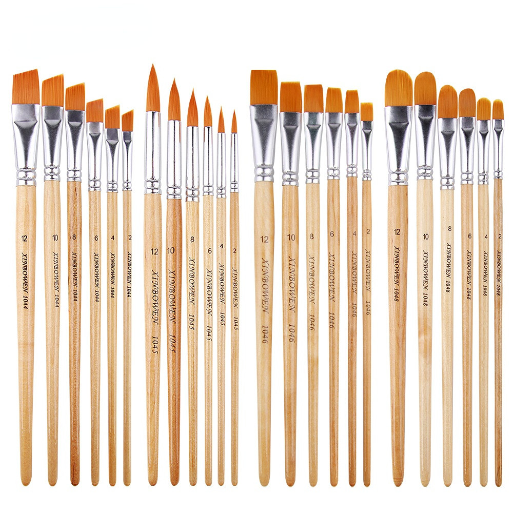 

6pcs/set Paint Brushes Set Round Pointed Tip Paintbrushes Nylon Hair Artist Acrylic Paint Brushes for Acrylic Oil Watercolor
