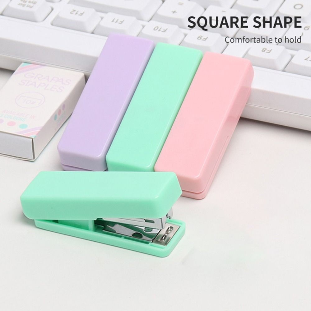

Portable Candy Color Mini Stapler Multifunction Bookbinding Supplies Bookbinding Machine Metal Manual Binding Tool School Office