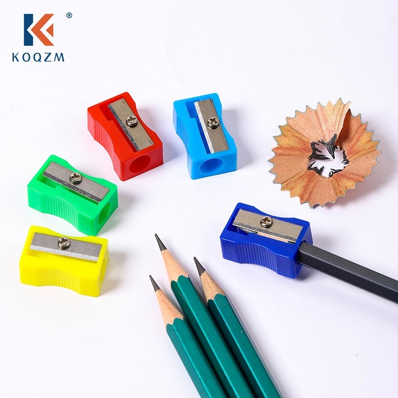

20Pcs Portable Simple Mini Colored Single Hole Rectangular Plastic Pencil Sharpener Student Children Stationery School Supplie