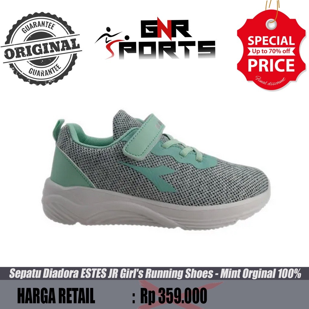 Sepatu Anak Diadora ESTES JR Running Shoes Mint Original 100%