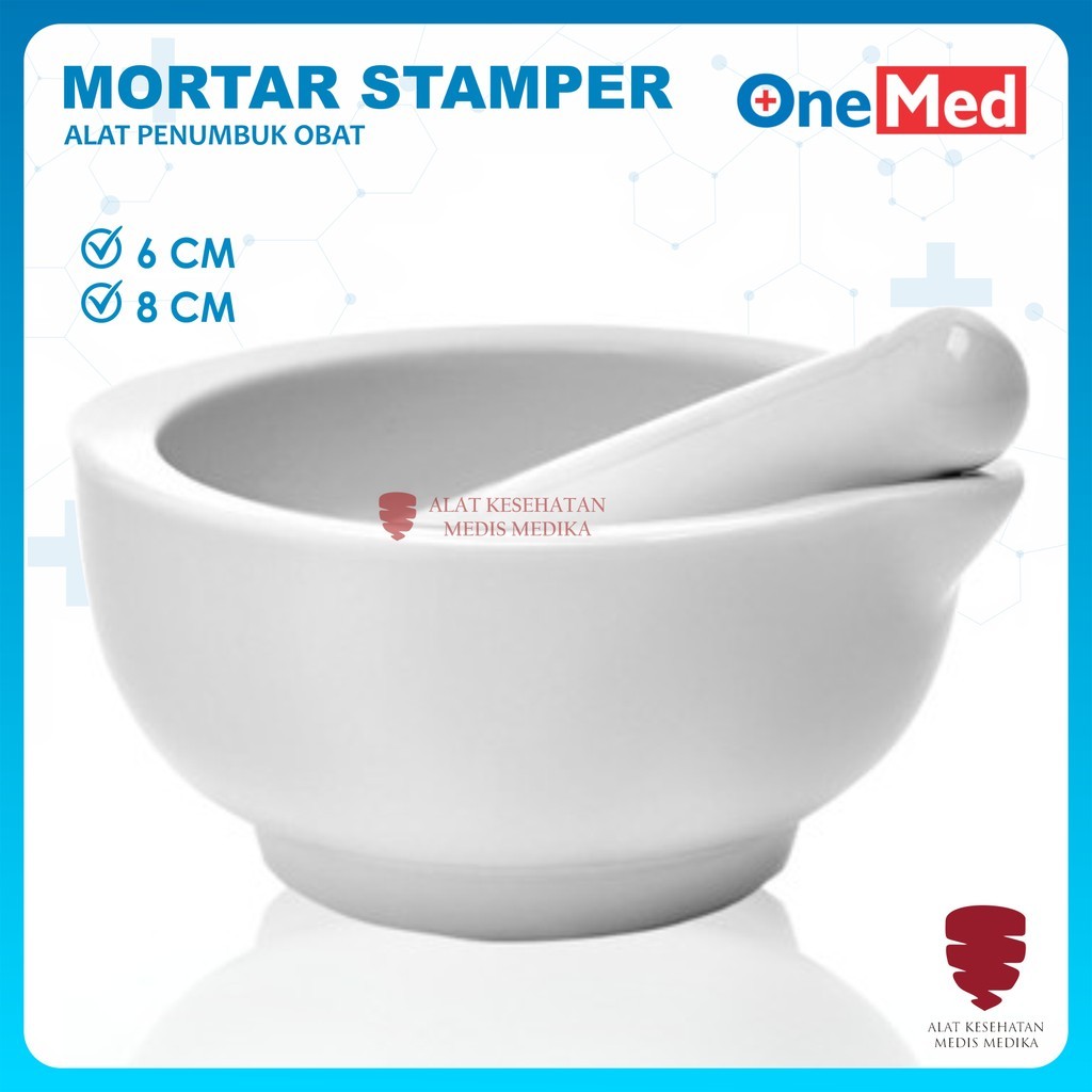 Mortar Lumpang Alat Penumbuk Pengerus Tumbukan Obat Porselen Onemed