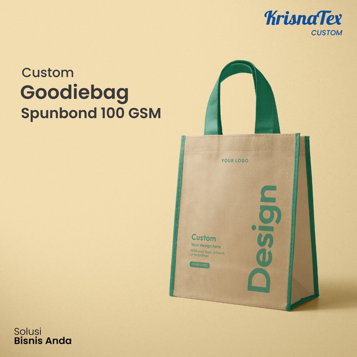 

Custom Goodie Bag Spunbond Gusset Jahit - Tote bag Souvenir Merchandise