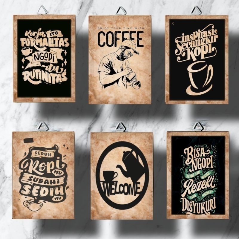 KAYU MDF KATA KATA KOPI HIASAN DINDING