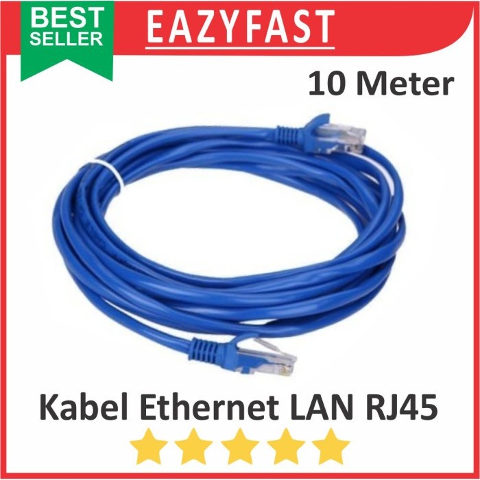 Kabel LAN Ethernet RJ45 10m 10 m meter Jaringan Internet Network UTP FTP Router Switch HUB Wifi