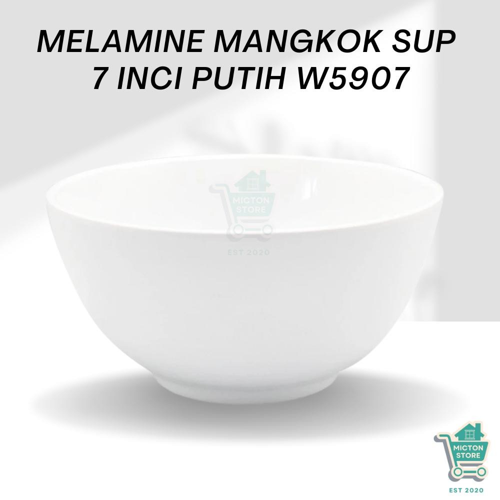 MICTON Premium Mangkok Sup 7 Inch W5907 Mangkok Sup Melamin Mangkuk Makan Melamin Mangkok Cekung Mel