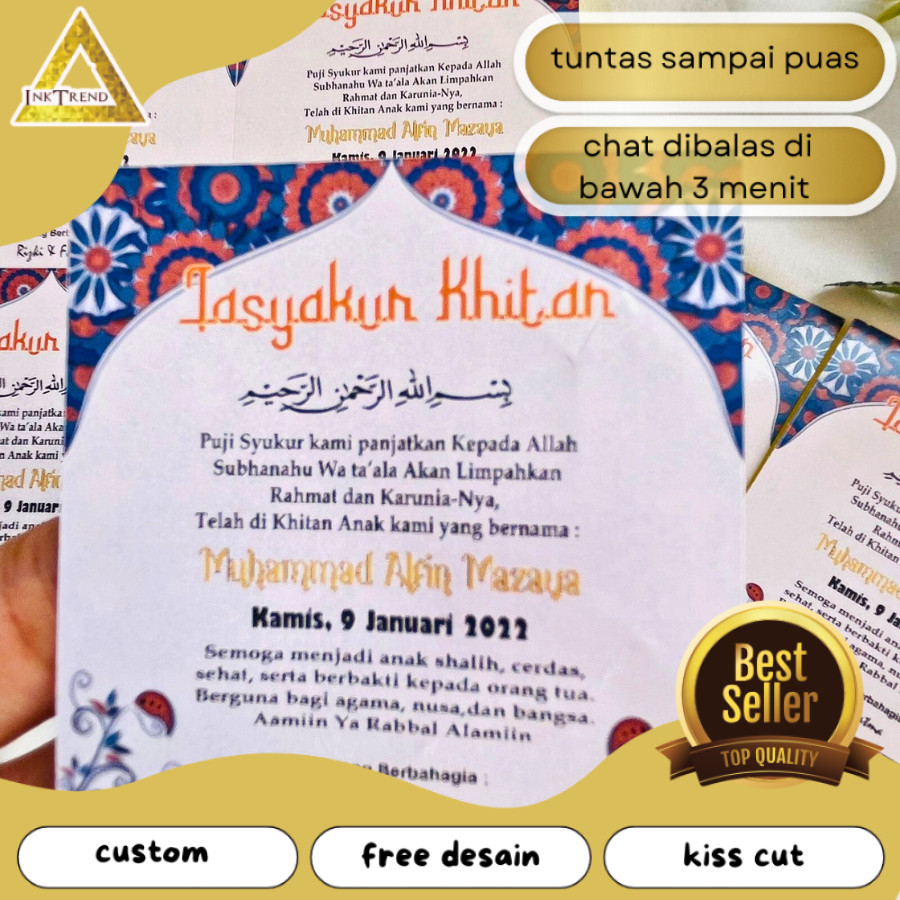

INKA 2-6 STIKER TASYAKURAN KHITAN / SYUKURAN KHITAN / WALIMATUL KHITAN STICKER BAHAN CHROMO