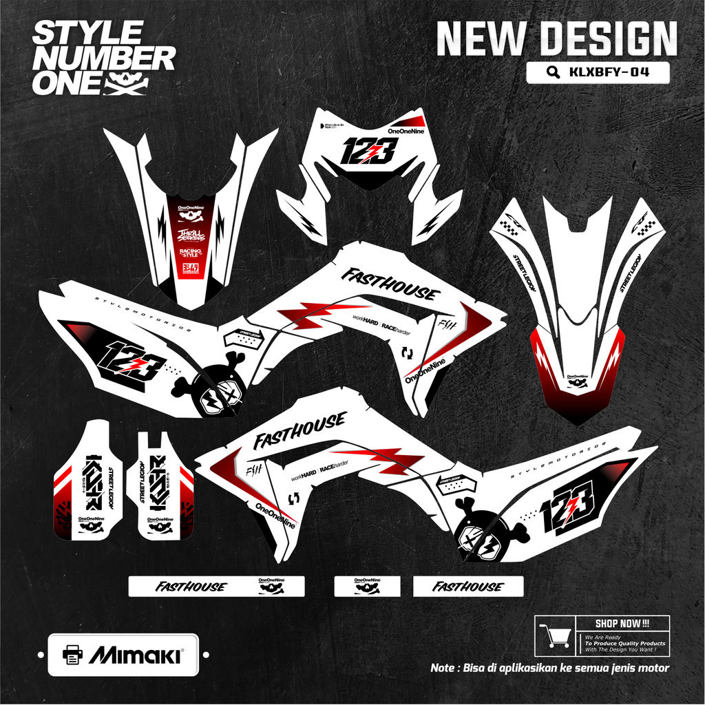 STICKER DECAL CRF 150L SUPERMOTO PUTIH MERAH DECAL CRF